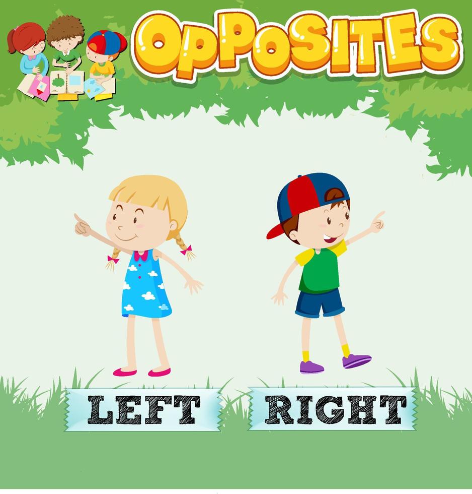 Opposite words for left and right vector