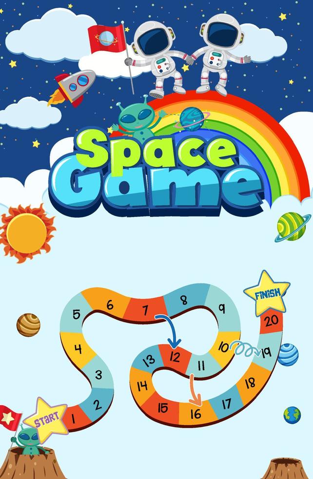 Game template with space theme background vector