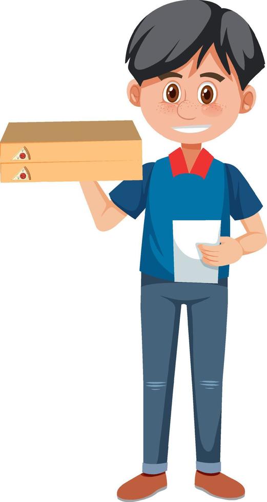 Delivery man with package vector