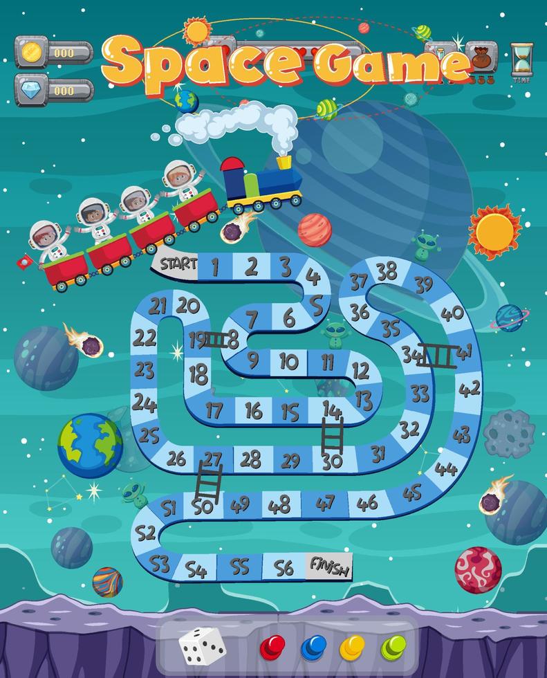 Space maze puzzle game template vector