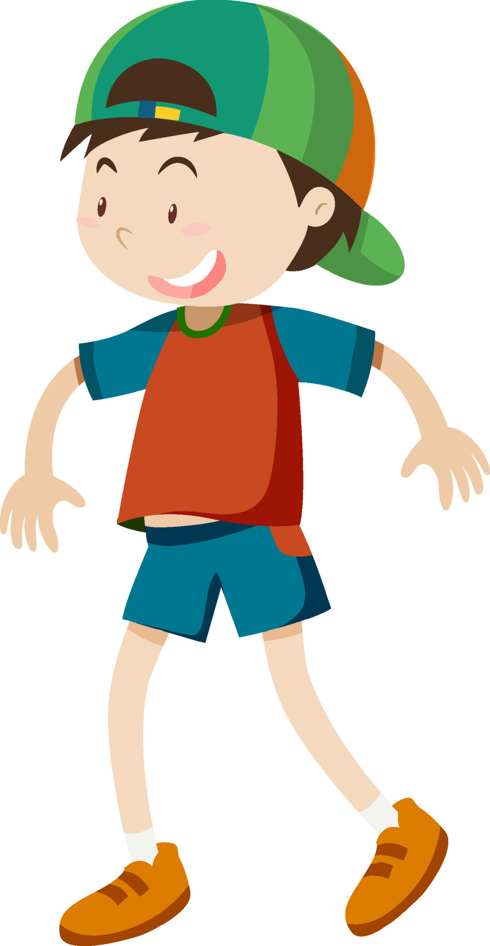 Active boy simple cartoon character 7141630 Vector Art at Vecteezy