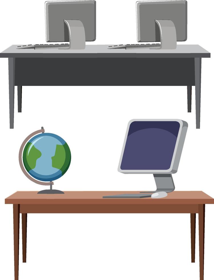 monitor de computadora en la mesa vector