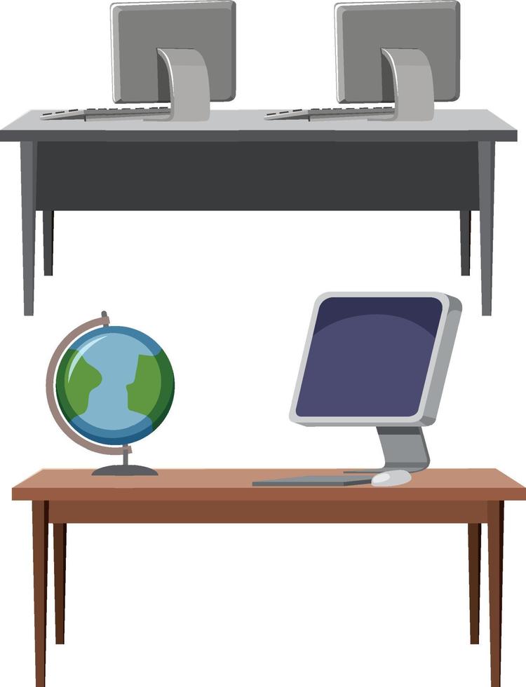 Computer monitor on the table vector