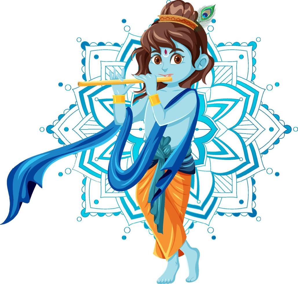Cartoon Shiva on white background vector