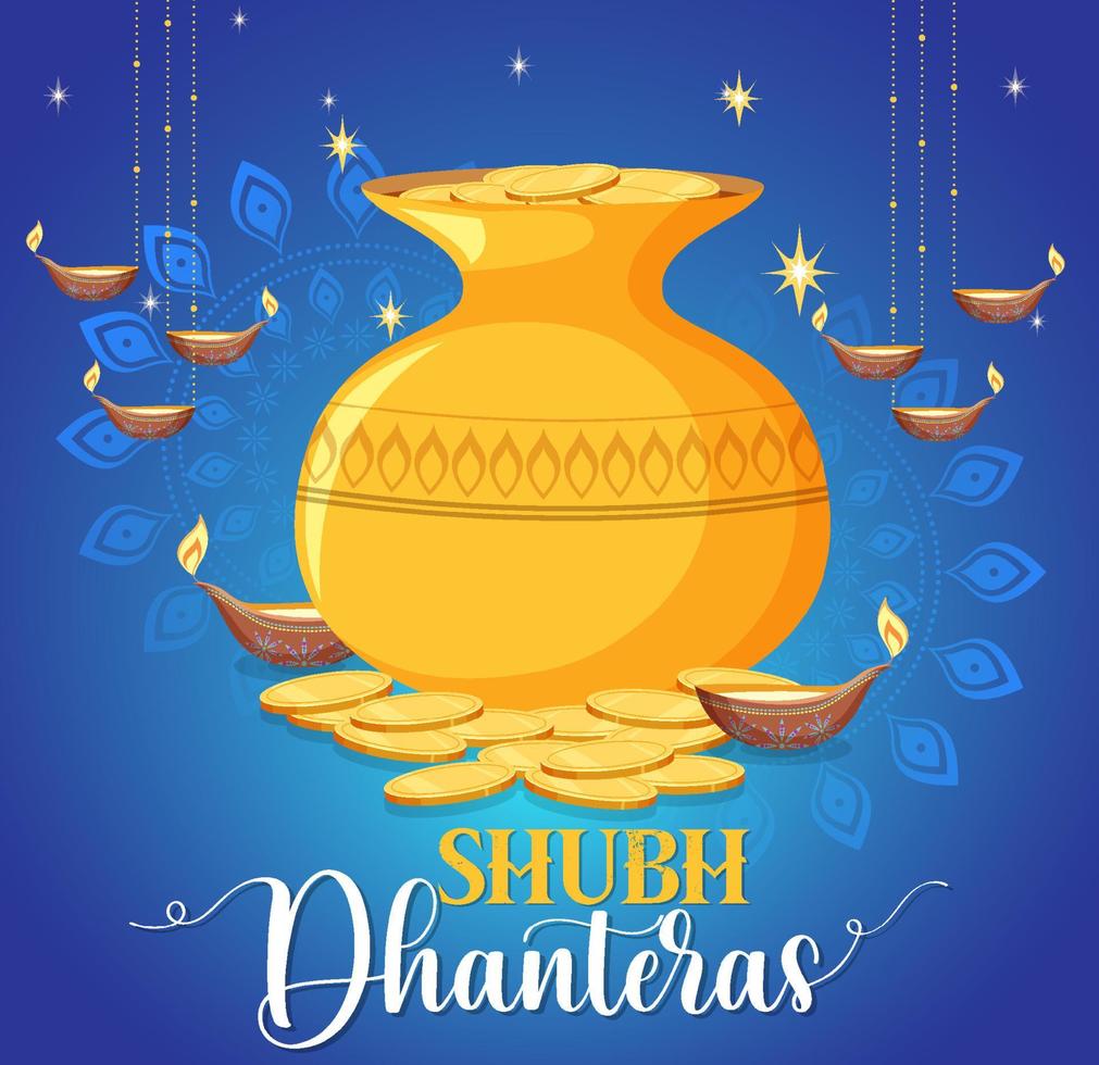 Hindu Shubh Dhanteras day icon vector