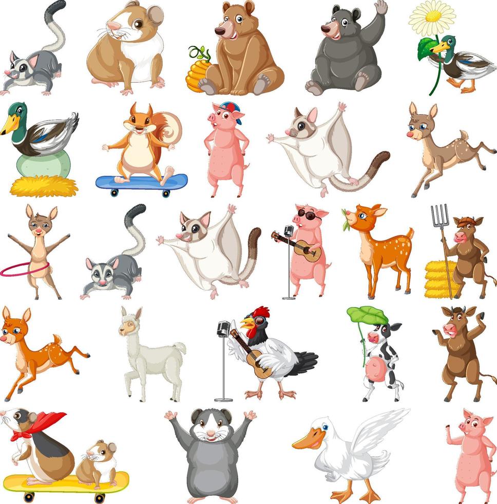 Set of different kids of animals vector