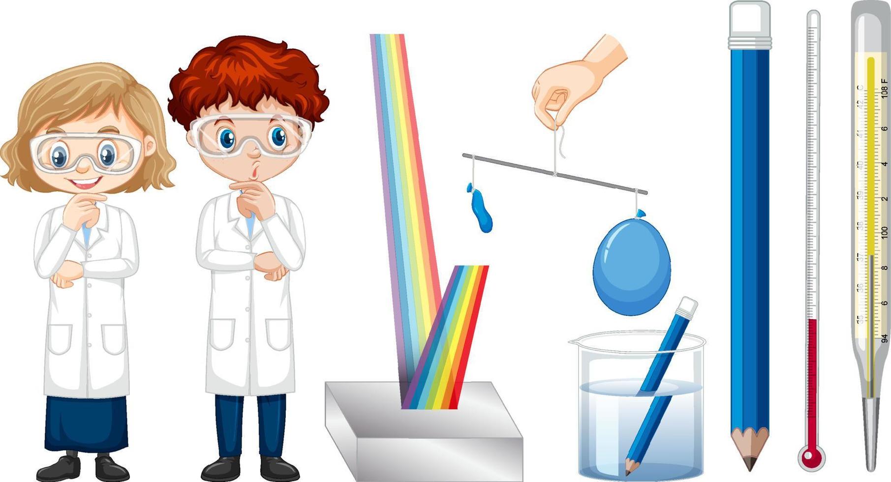 Set of equipment needed for science experiment vector