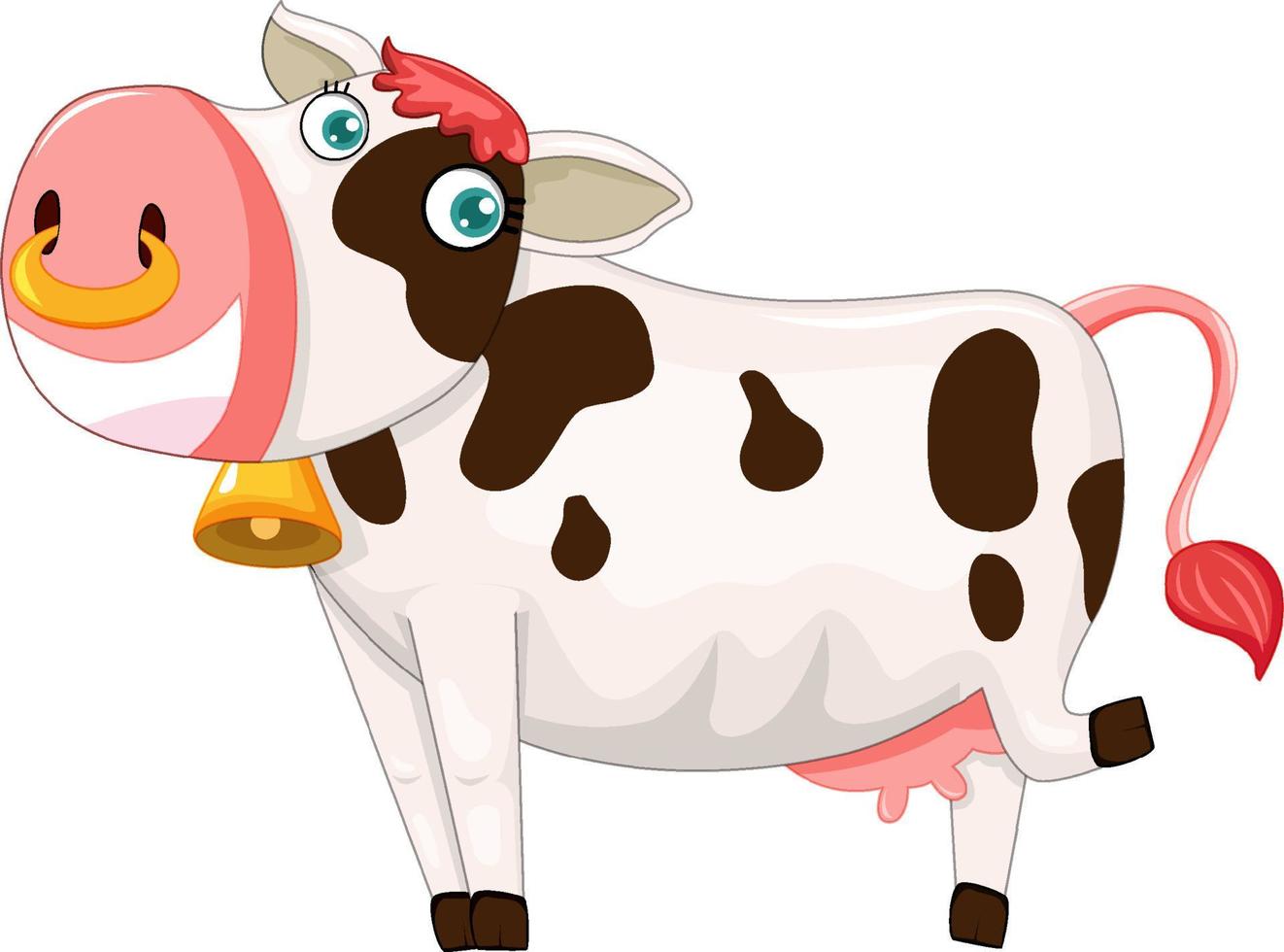 Happy cow cartoon character vector