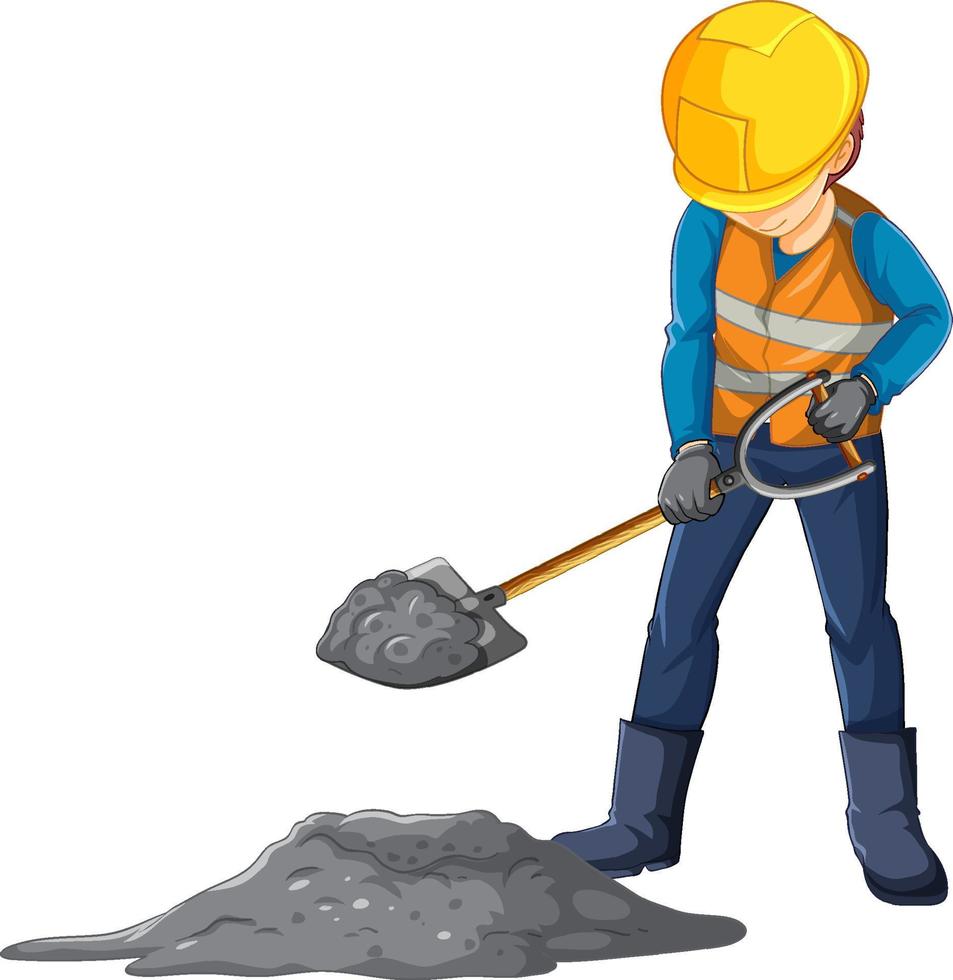 Construction worker cartoon character vector