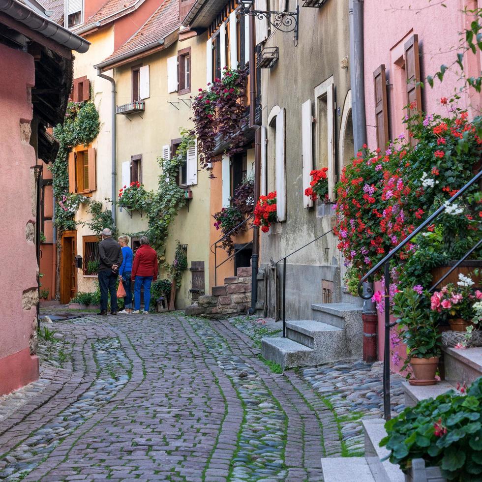 Eguisheim, Haut-Rhin Alsace, France, 2015. Tourists Exploring photo