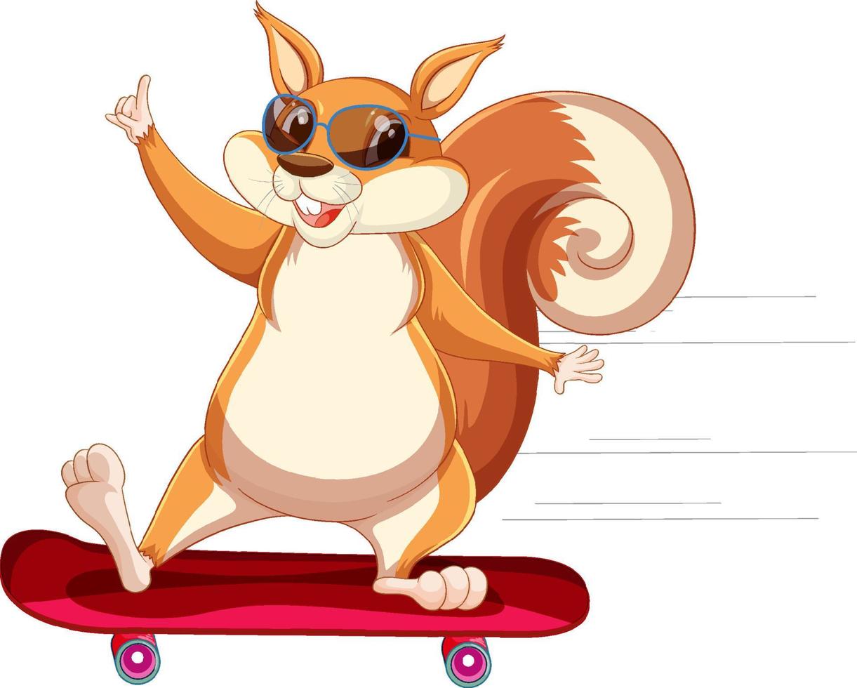 A squirrel playing skateboard on whiting vector