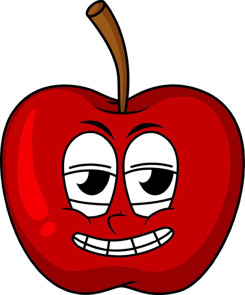 Red apple with happy face vector