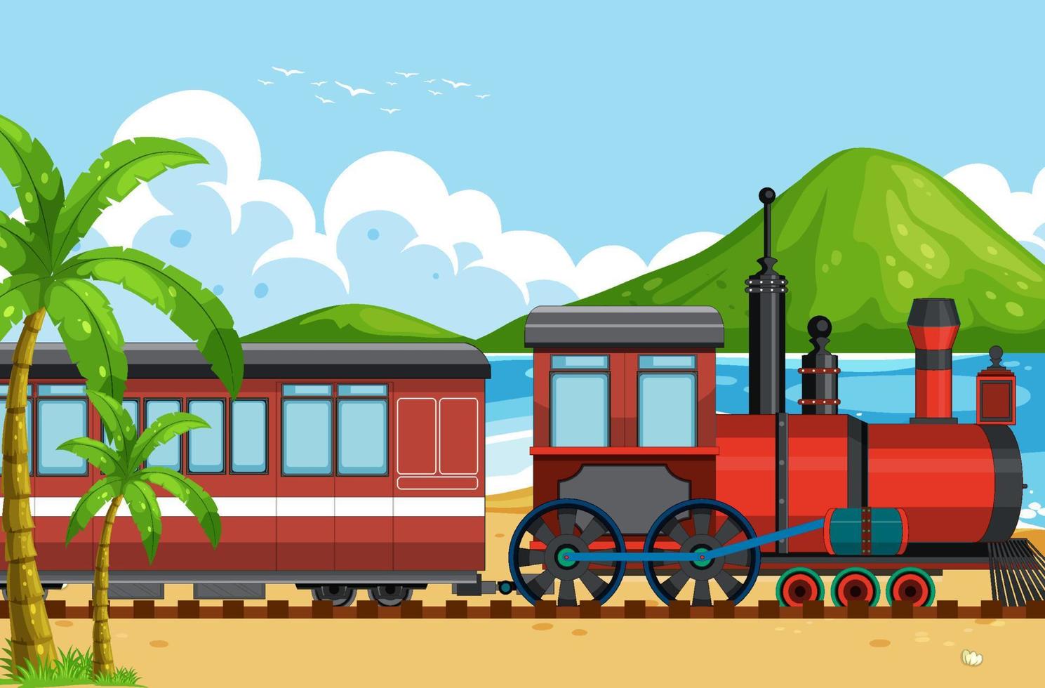 Outdoor scene with a steam locomotive train 7142126 Vector Art at Vecteezy Outdoor scene with a steam locomotive train 7142126 Vector Art at Vecteezy