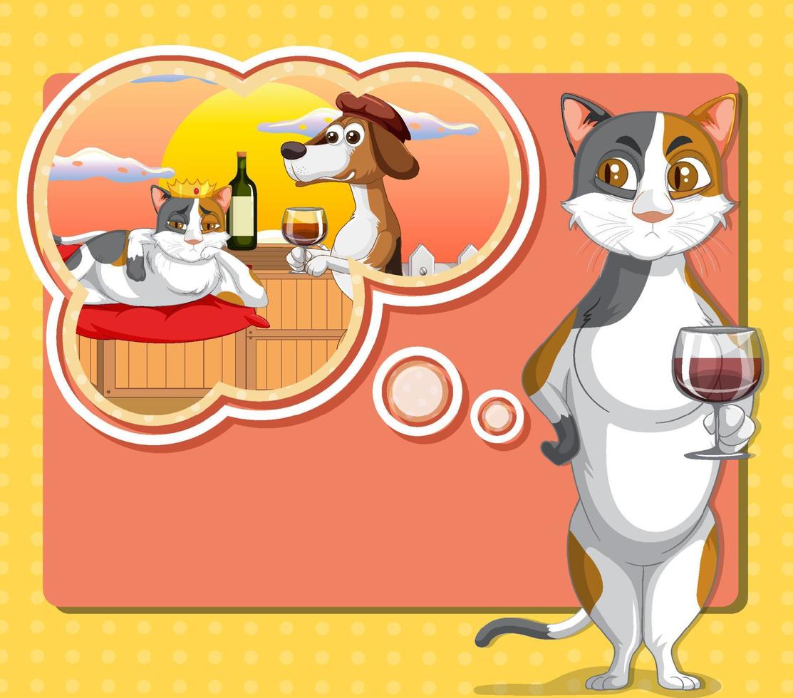 Cat with speech bubble vector