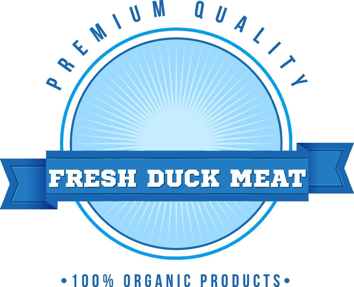 diseño de logotipo con palabras carne de pato fresca vector