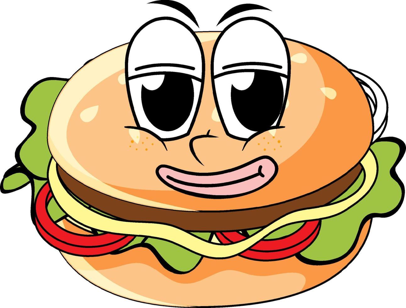 Hamburger with happy face vector