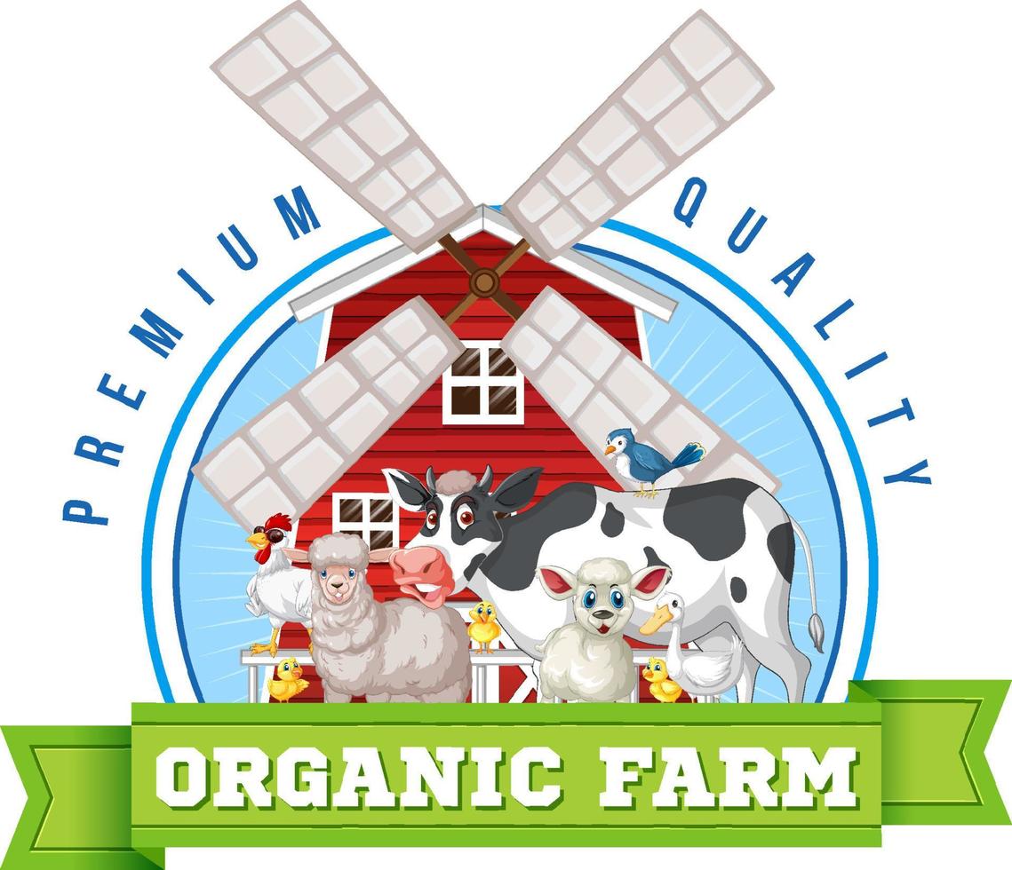 diseño de logo con animales de granja vector