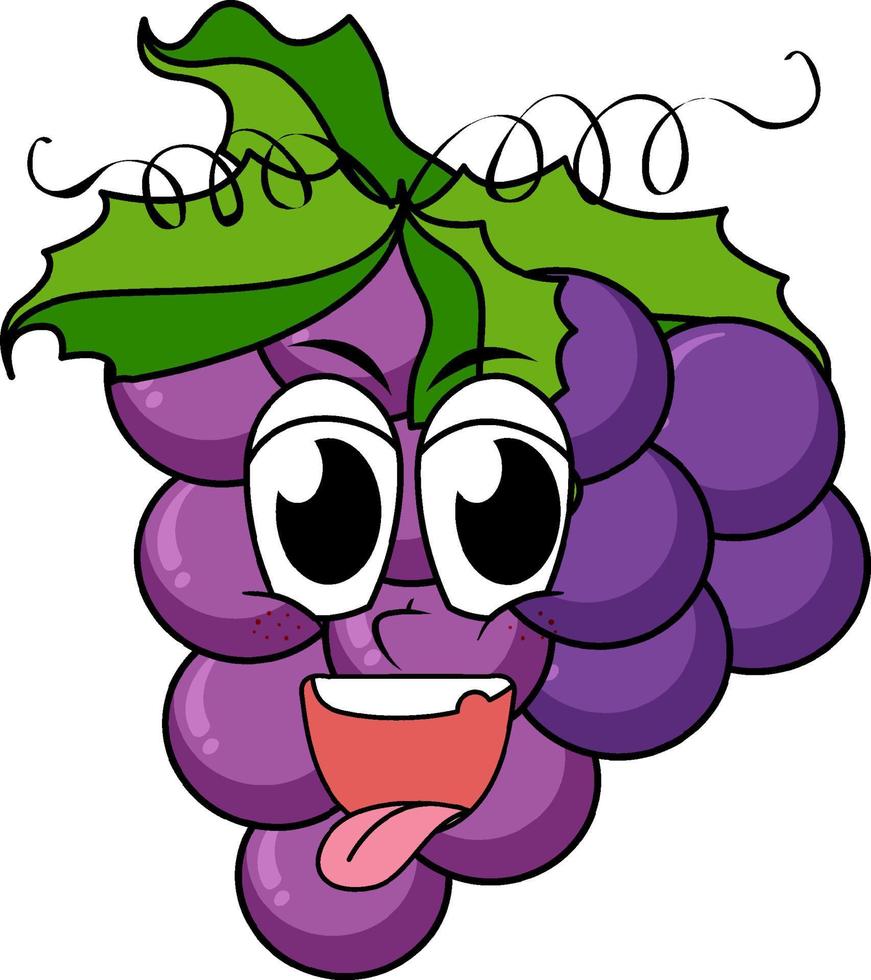 uvas con cara feliz vector