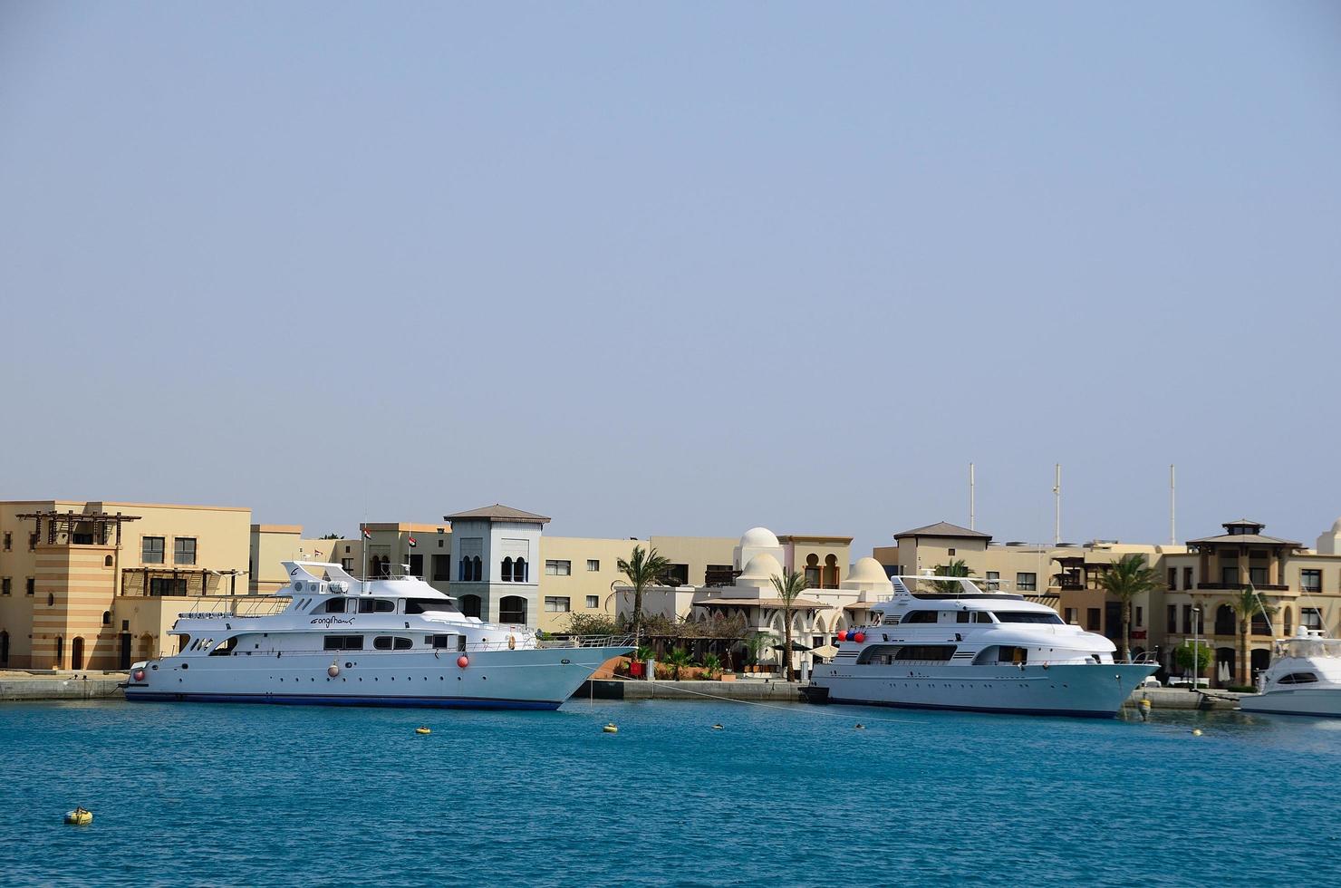 boats in the Egyptian port photo