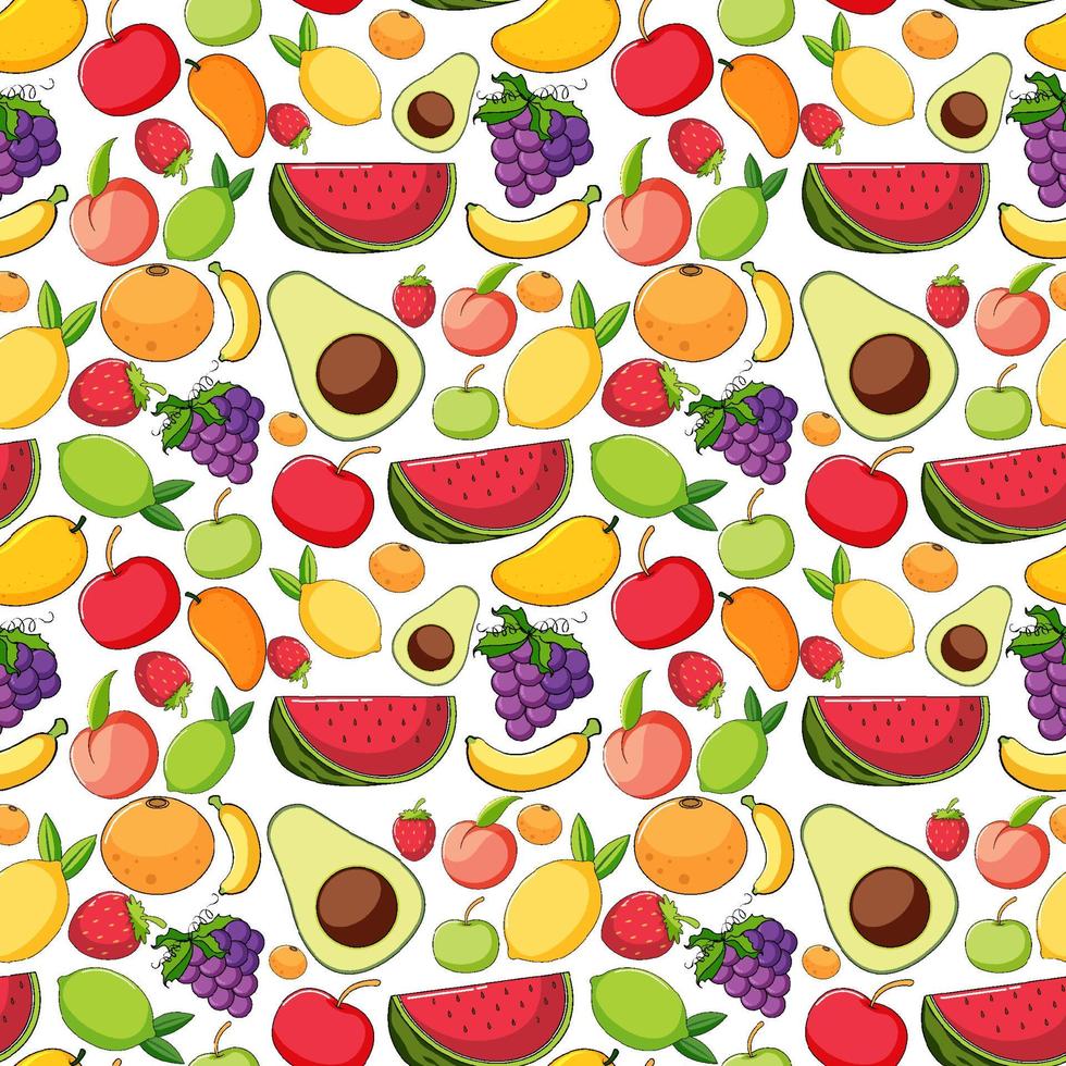 diseño de fondo transparente con muchas frutas vector