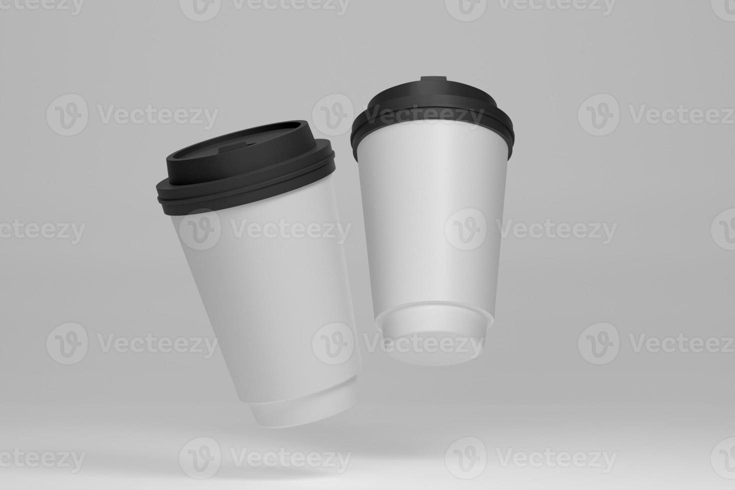 taza de café de papel realista aislada foto