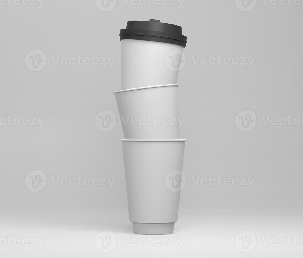 Realistic paper coffee cup isolated photo