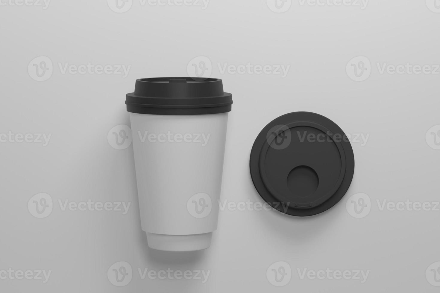 Realistic paper coffee cup isolated photo
