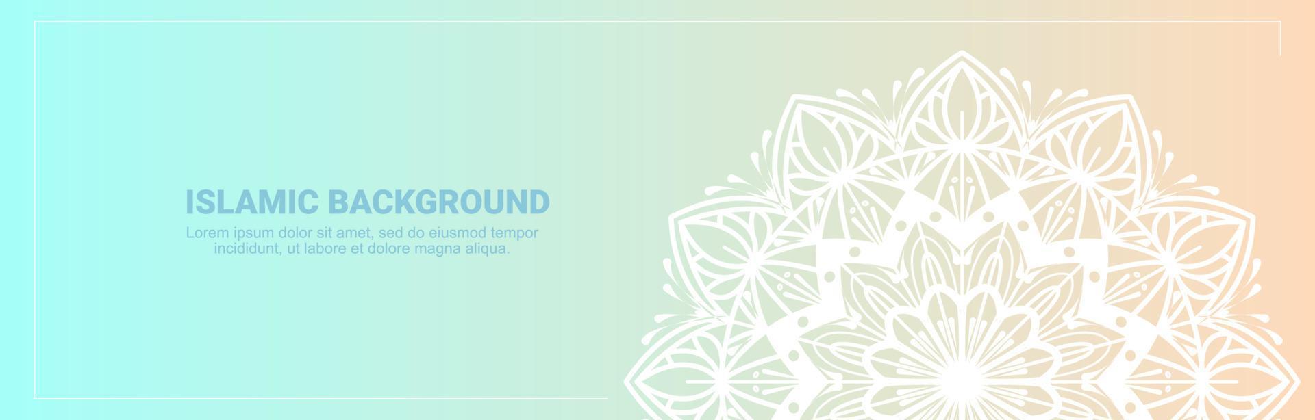 islamic background vector graphics with arabic mandala ethnic elements for eid, ramadan kareem, muharram or eid mubarak banners