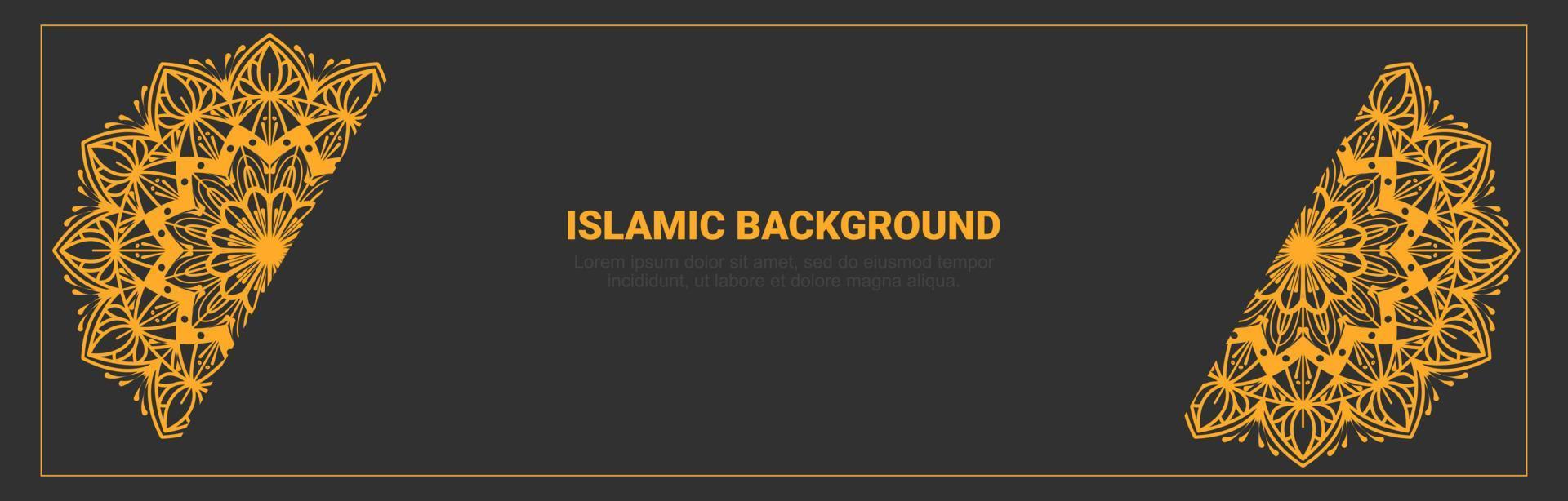 islamic background vector graphics with arabic mandala ethnic elements for eid, ramadan kareem, muharram or eid mubarak banners