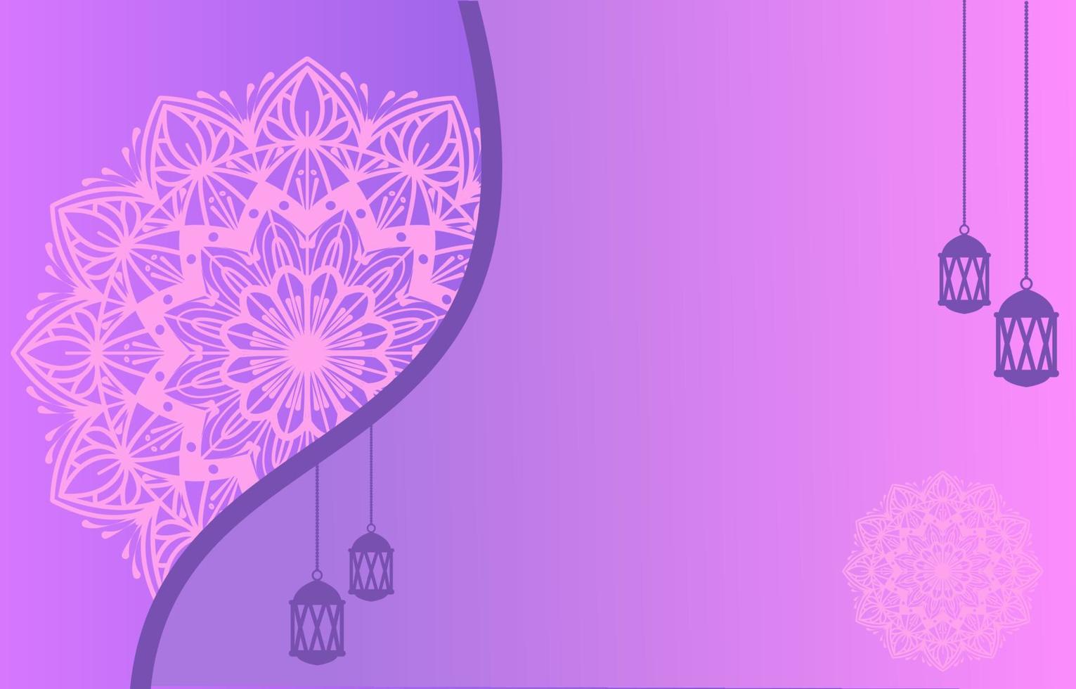 islamic background vector design with arabic mandala decoration for ramadan kareem day banner or eid mubarak, muharram