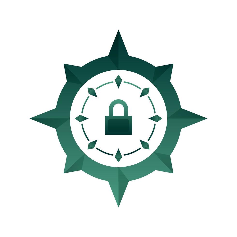lock compass logo element design template icon vector