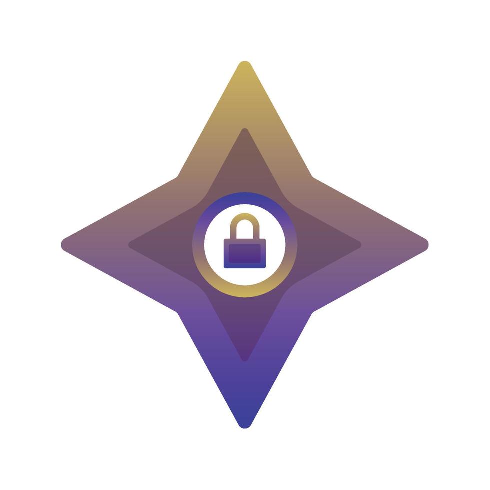 lock shuriken logo element design template icon vector