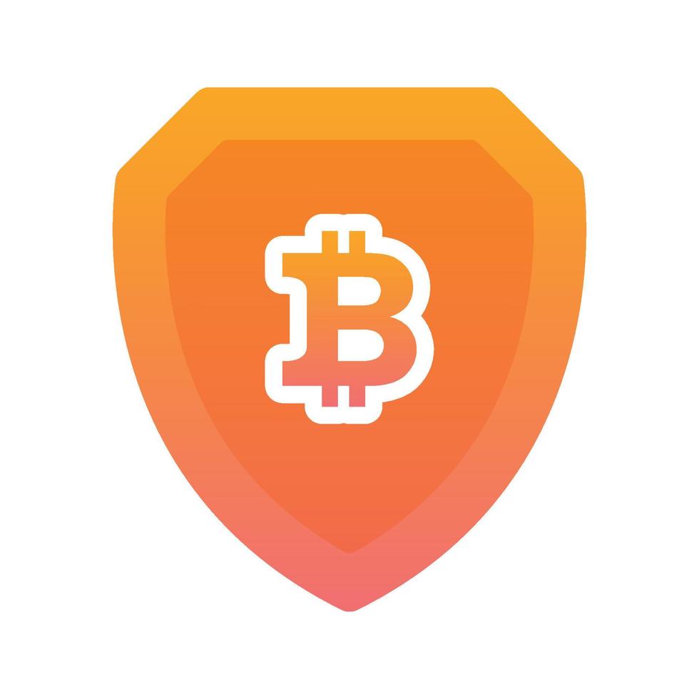 bitcoin shield logo element design template icon vector