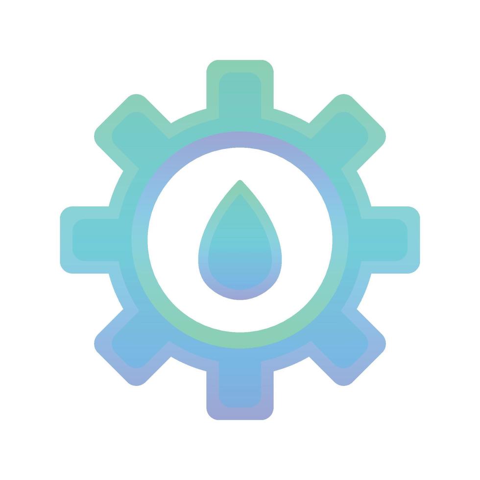 gear water gradient logo design template icon vector