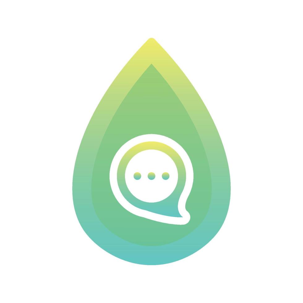 chat water gradient logo design template icon vector