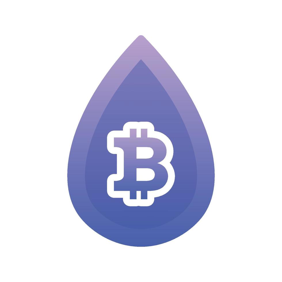 bitcoin water gradient logo design template icon vector