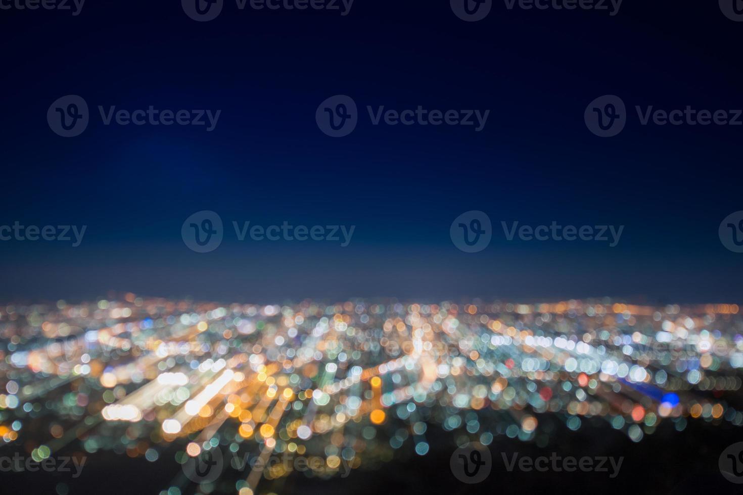 Abstract, Beautiful Bokeh landscape of city at night, Bokeh light and blur city sunset photo