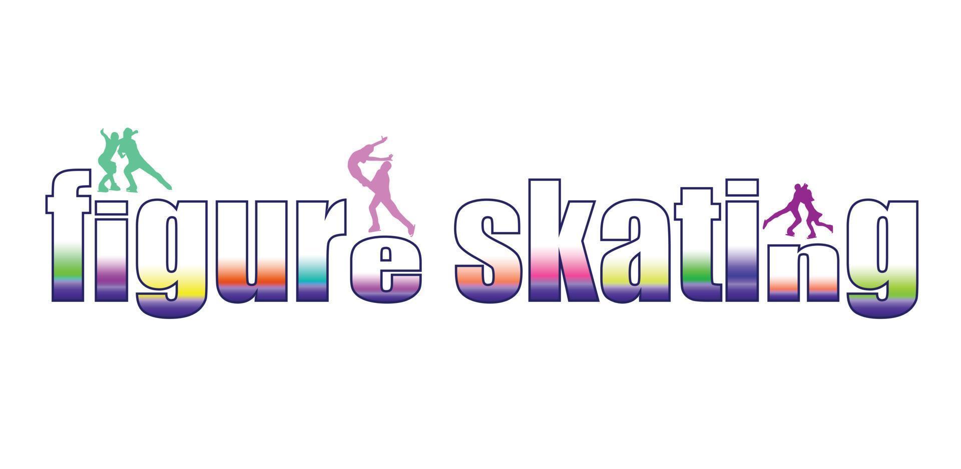 Ice Skating Logo Design Vector Template on white background