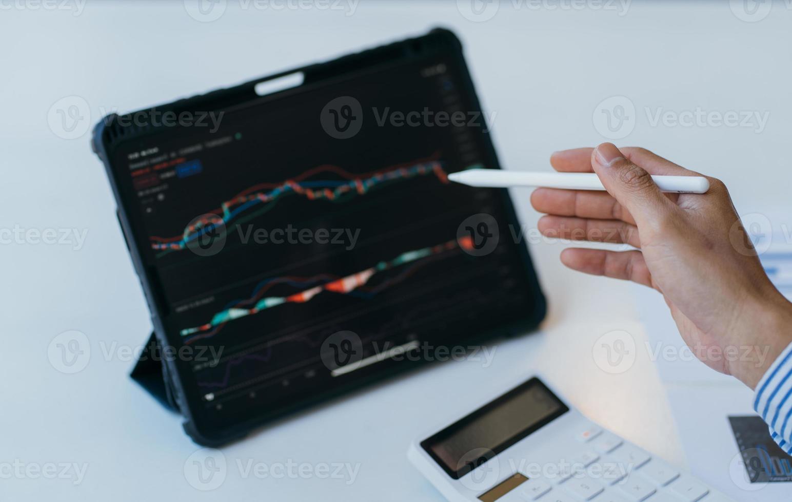 Businessman Investment Entrepreneur Trading discussion and analysis graph stock market trading,stock chart concept. photo