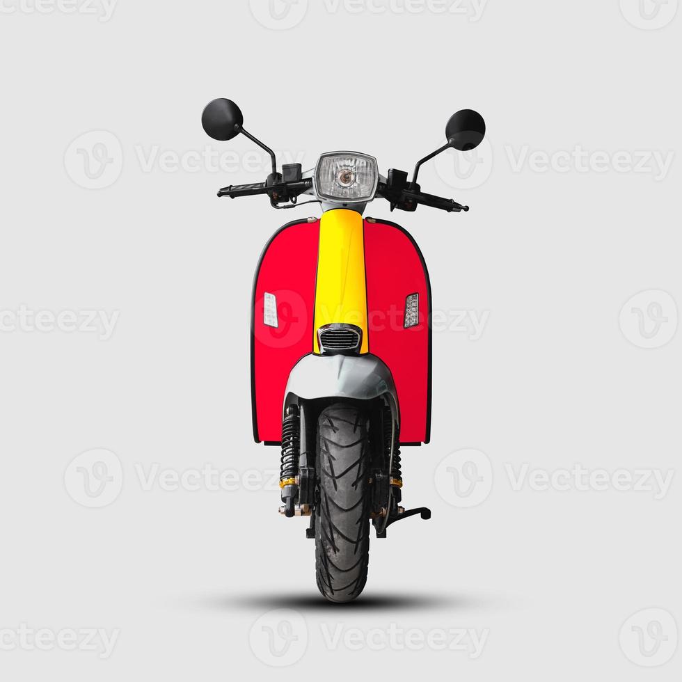 Front view of motorcycle on white background. photo