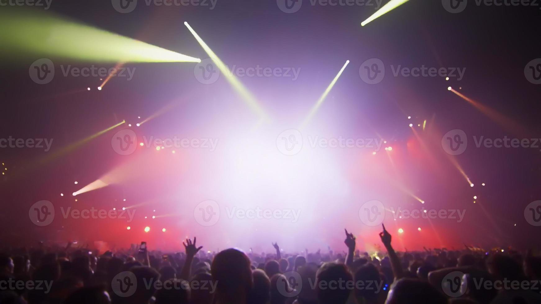 Silhouette concert in front of stage photo