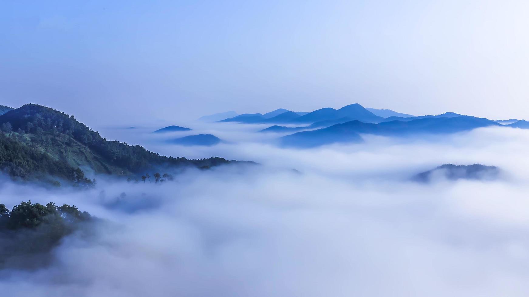 Blue Sky abstract panoramic background. Coulds nature concept with copy space. Texture and Pattern wallpaper backgrounds. photo