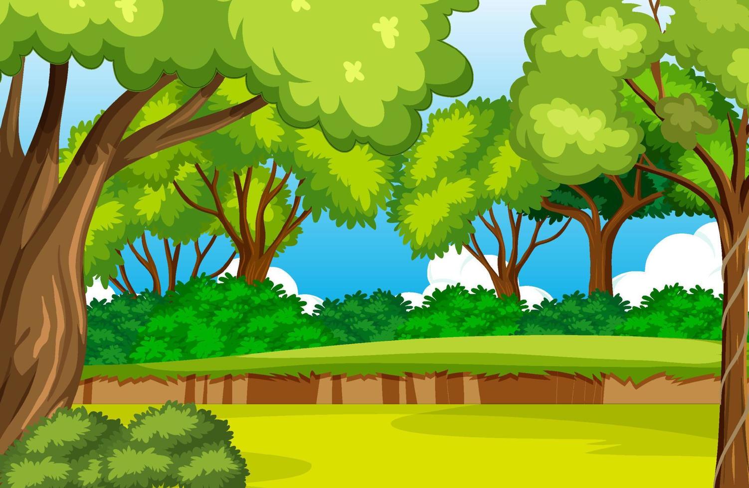 Empty forest environment background vector