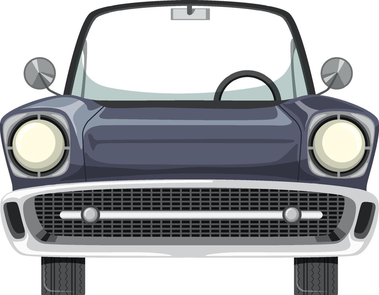 coche gris clásico en estilo de dibujos animados vector