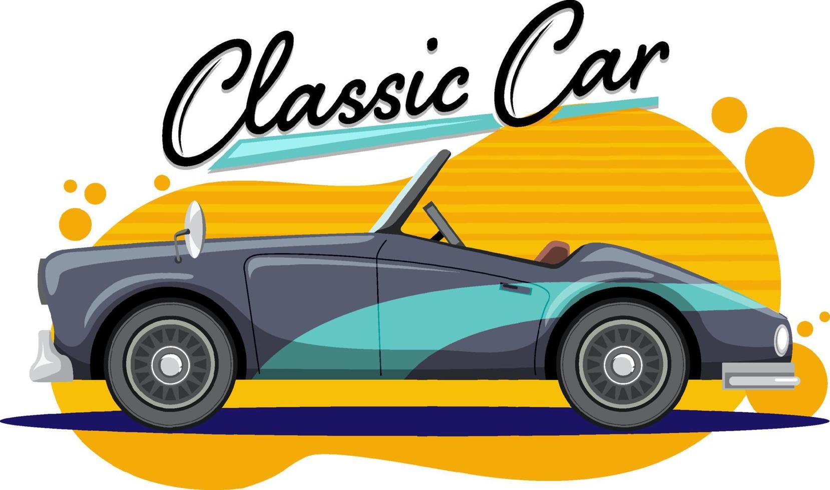 Classic car concept with old car side view vector