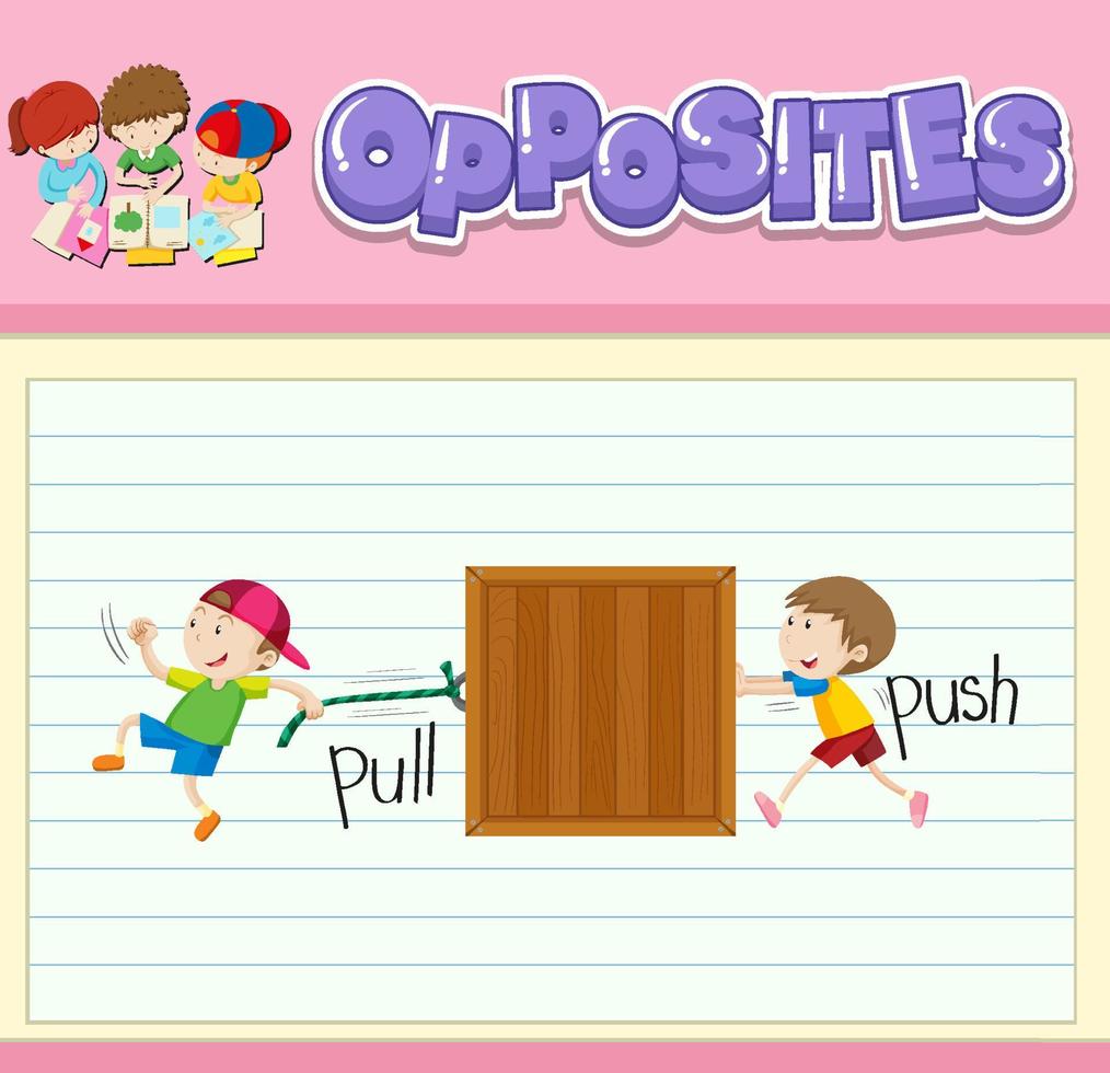 Opposite words with pictures for kids vector