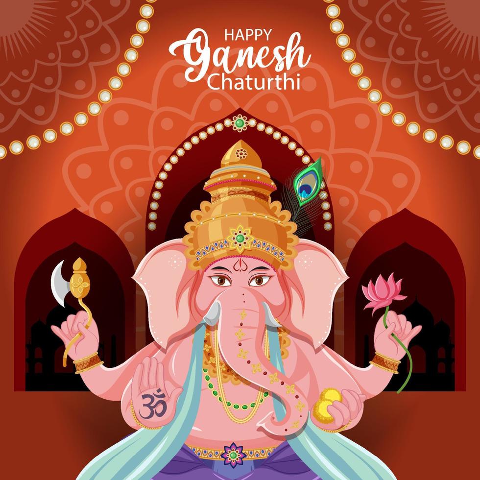 Happy Ganesh Chaturthi Poster vector