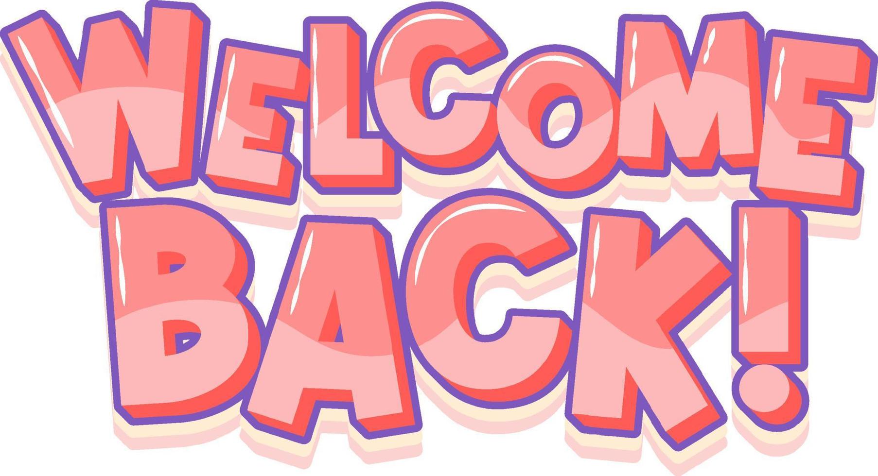 Welcome back hand drawn lettering logo vector