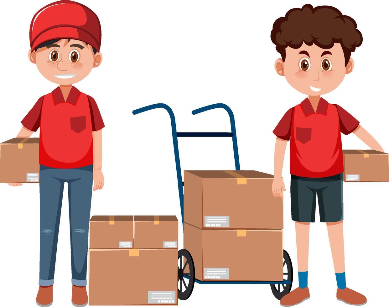 Delivery man with package vector