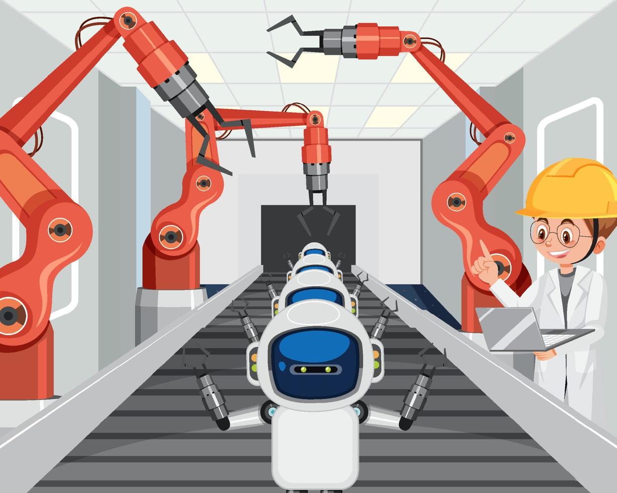 Robot automation industry concept vector